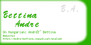 bettina andre business card